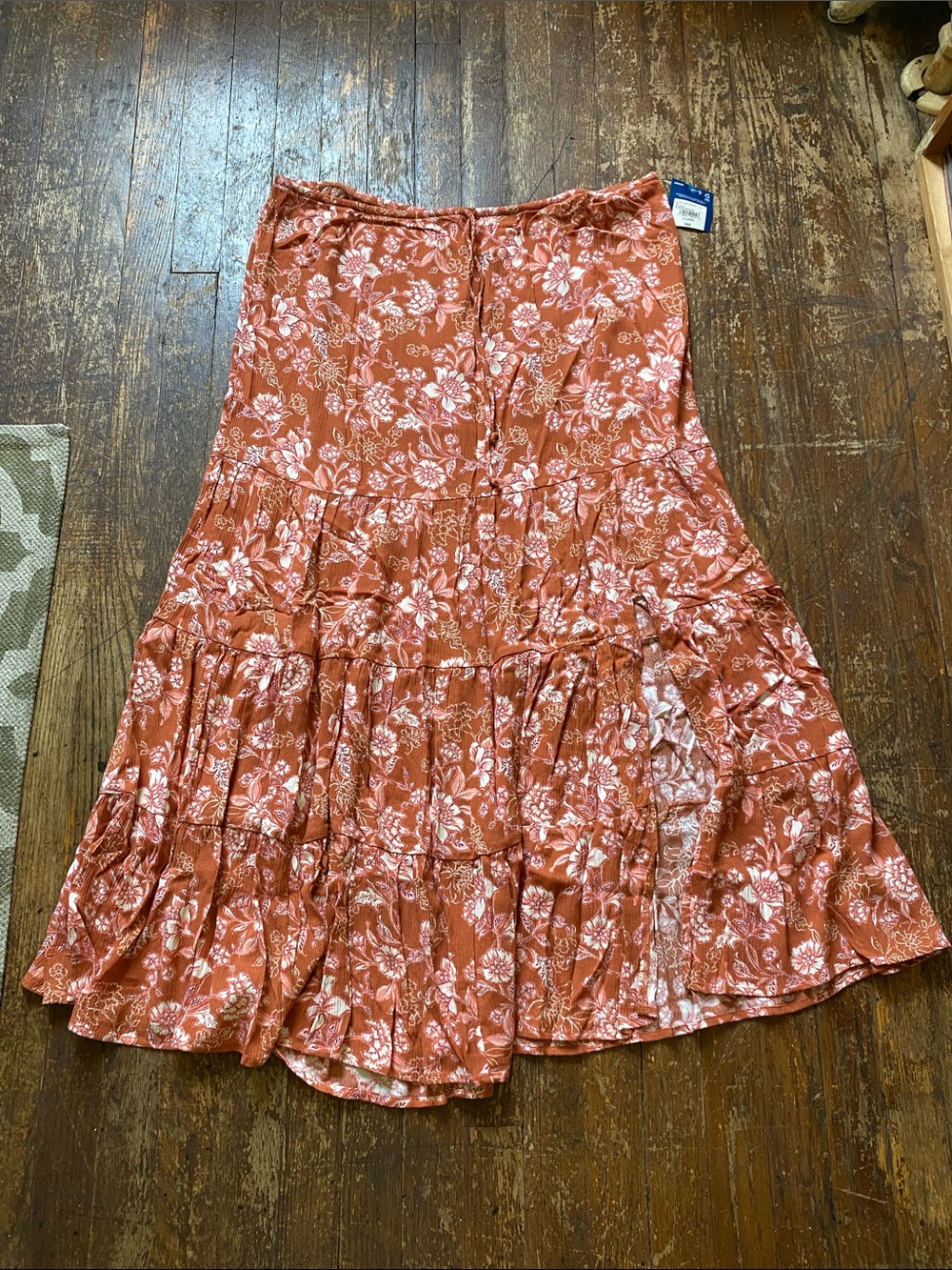 Arizona Jean Co. Floral Tiered Maxi Skirt Size XL NWT